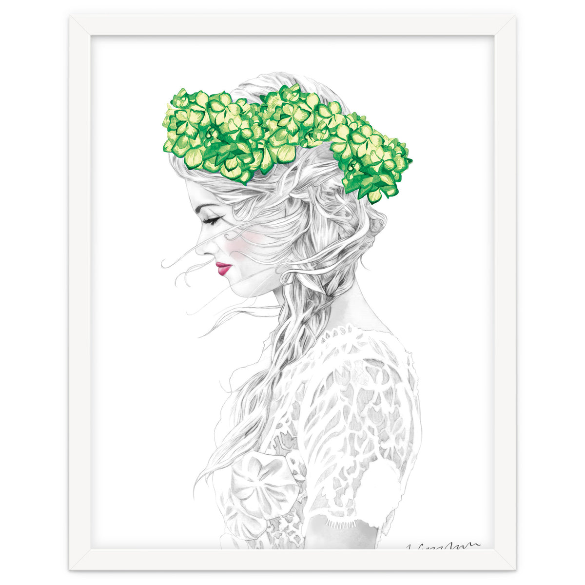 Green Hydrangea Girl
