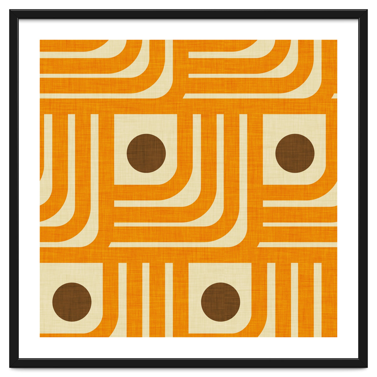 70s Curve Lines Orange Brown