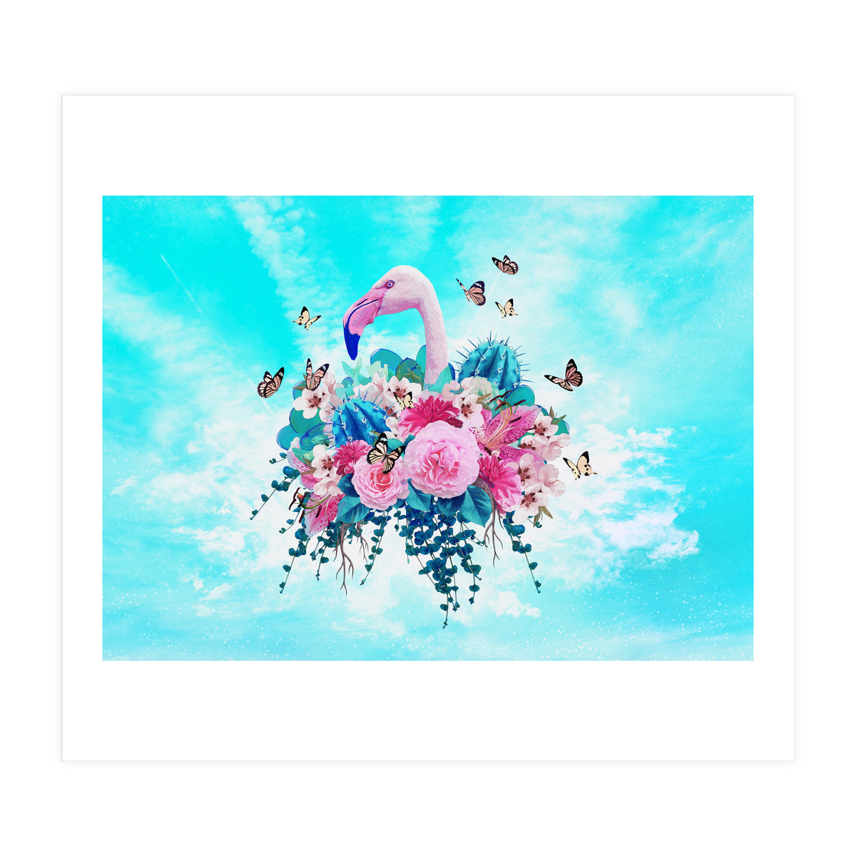 Floral Flamingo  (Print Only)