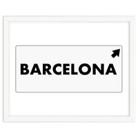 Let`s go to Barcelona, Spain! White road sign