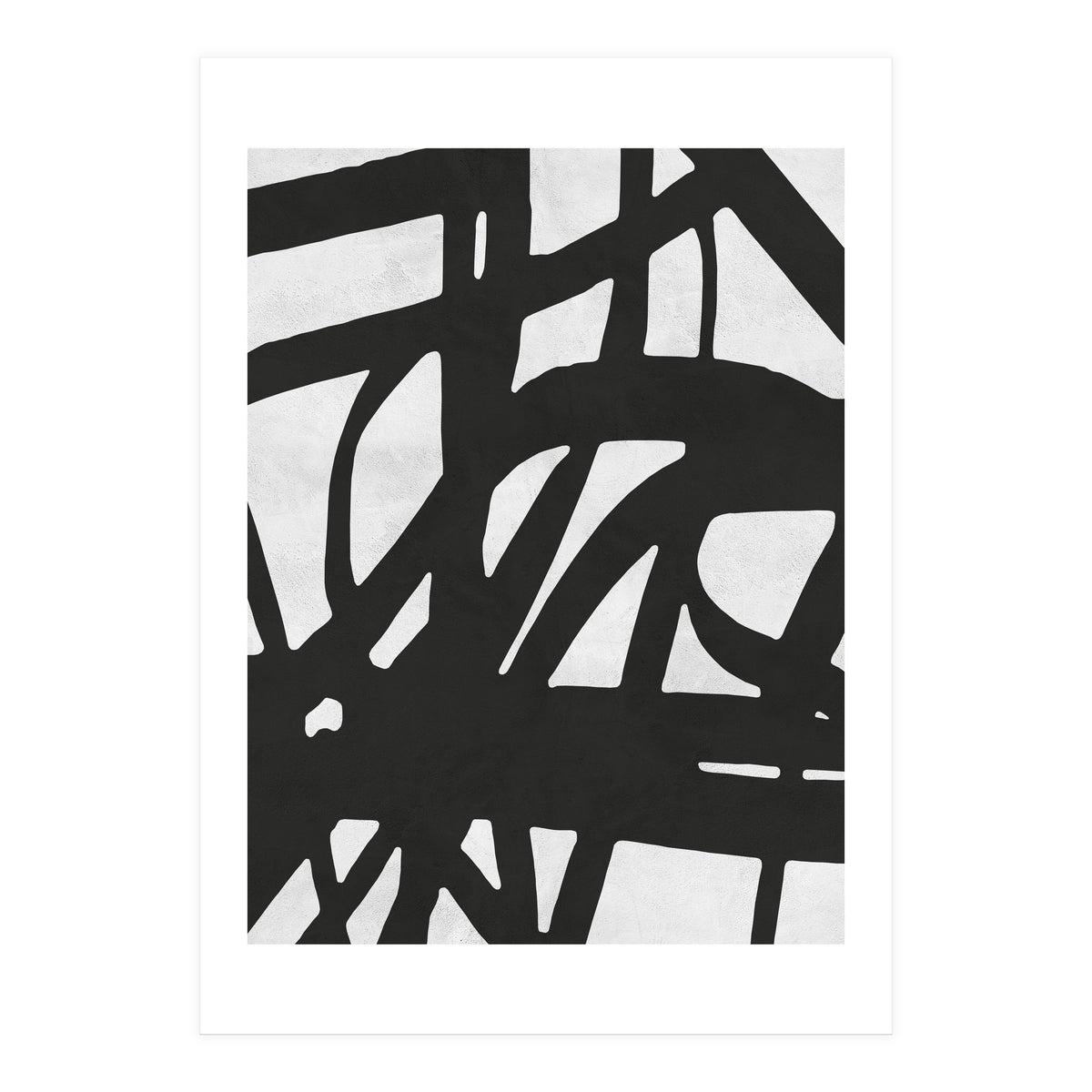 Expressionist black and white V (Print Only)