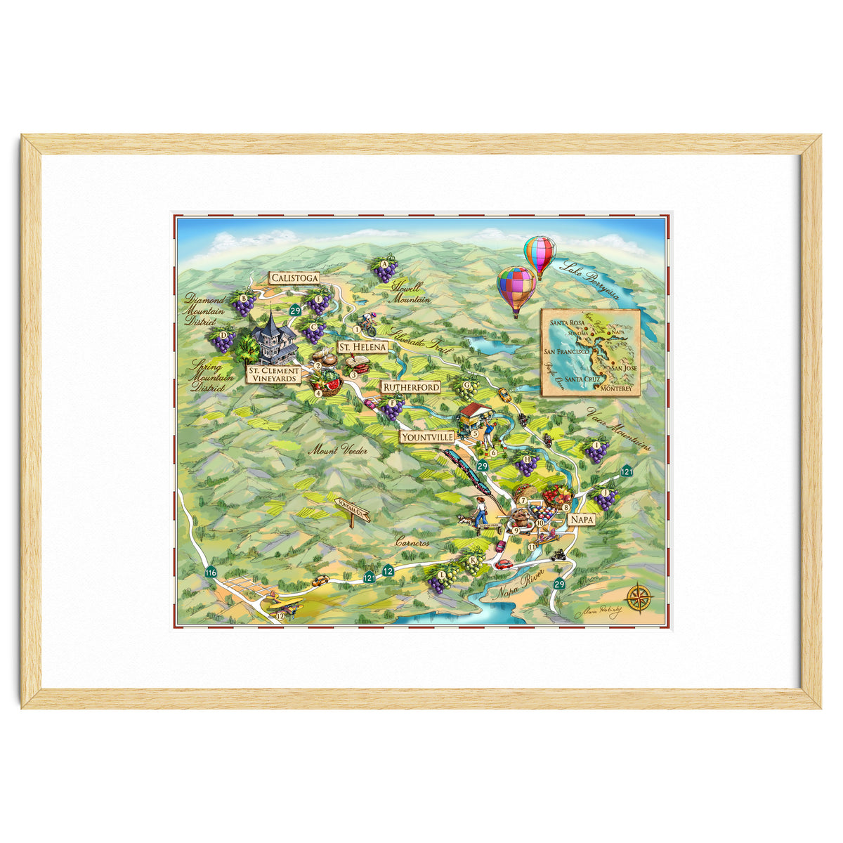 Napa Valley Illustrated Map