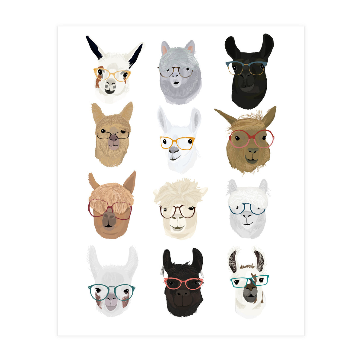 LLamas in Glasses (Print Only)