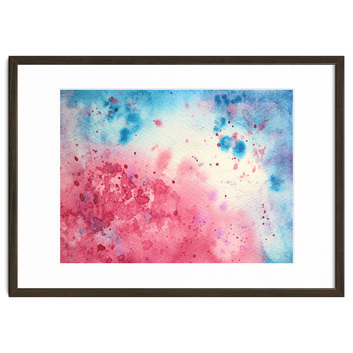 When pink meets blue || abstract watercolor
