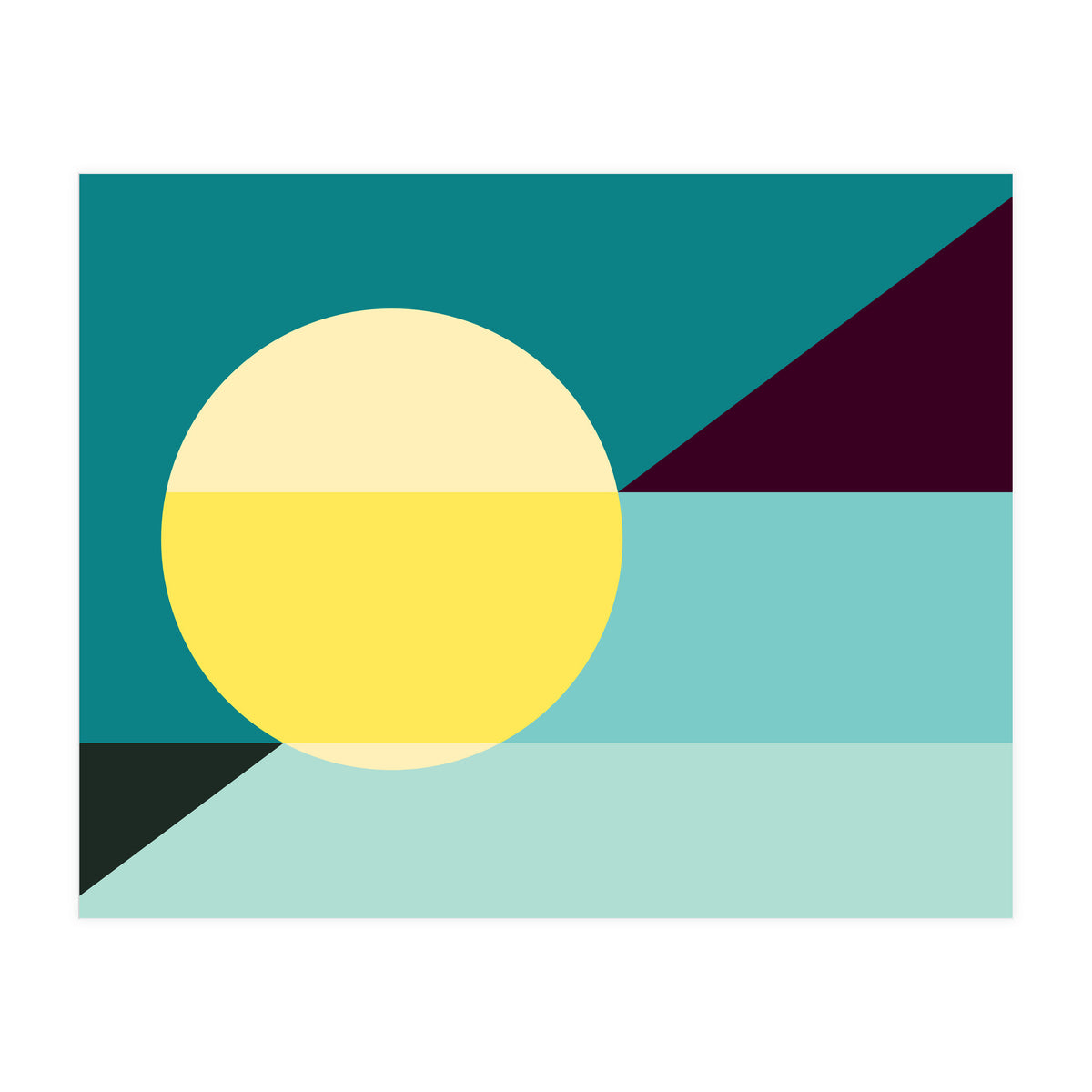 Geometric Shapes No. 3 - teal, purple & yellow (Print Only)