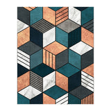 Copper, Marble and Concrete Cubes 2 with Blue (Print Only) thumbnail