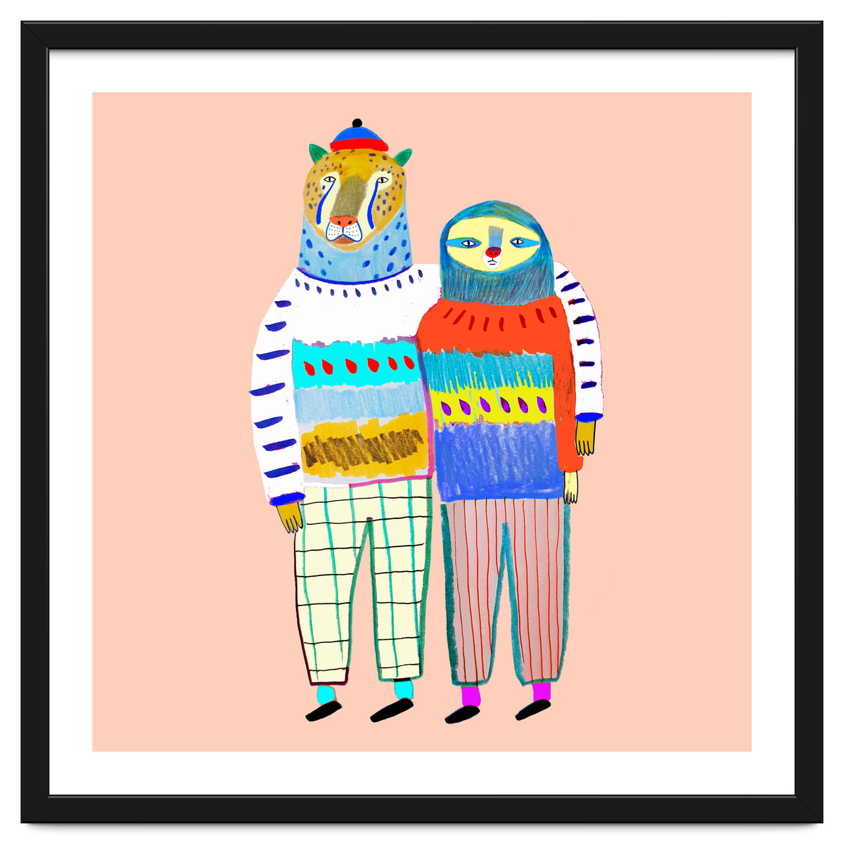 Leopard and Sloth Friends