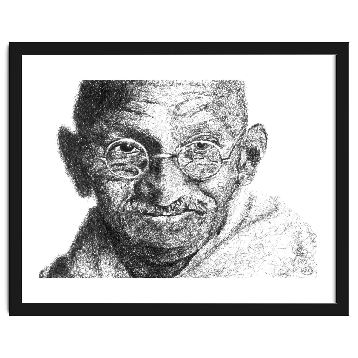 Mahatma Gandhi Scribble Style Portrait