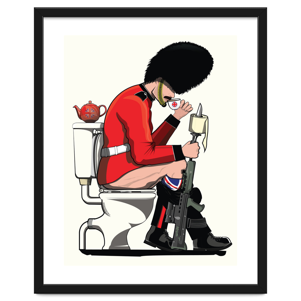 British Army Soldier on the Toilet, funny bathroom humour.