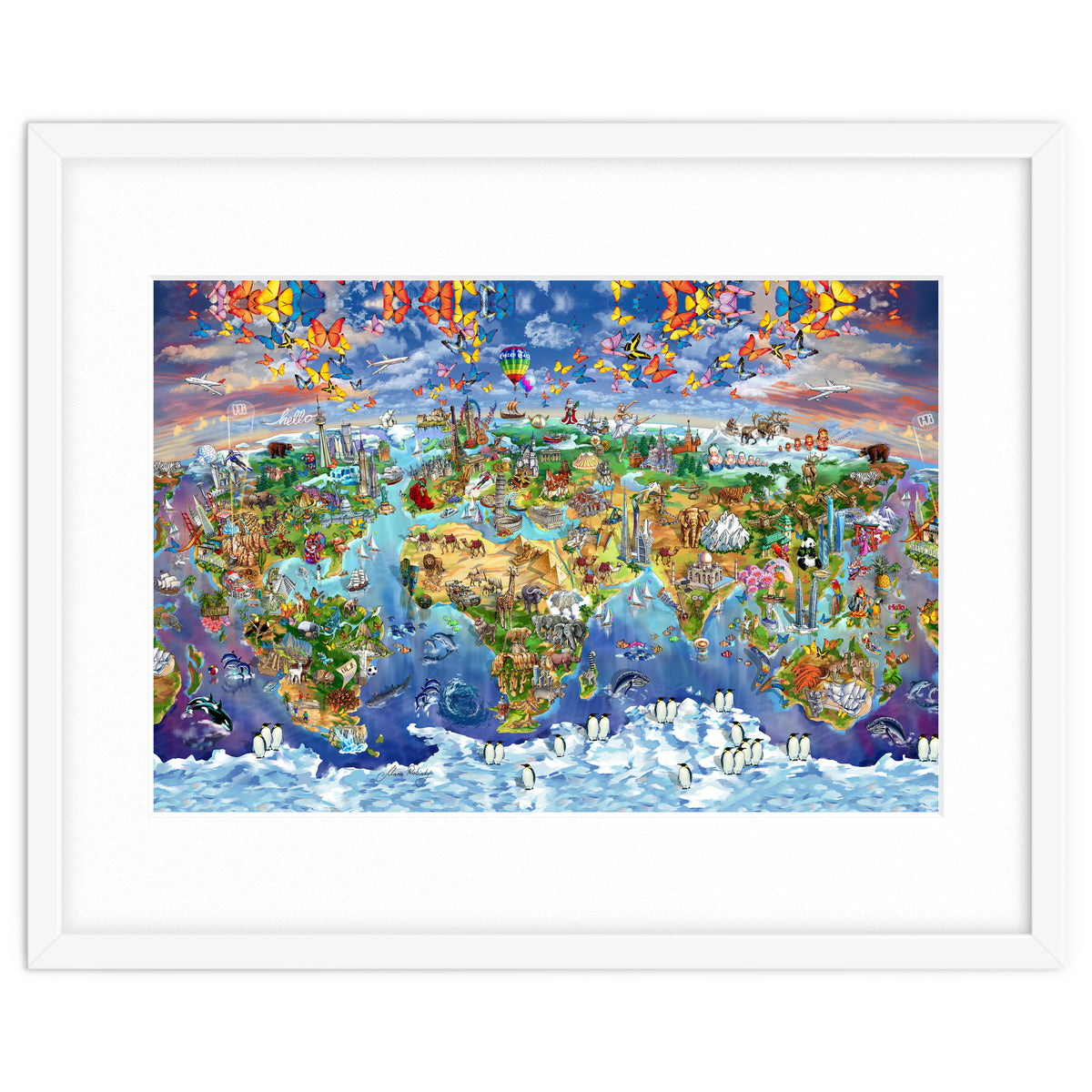 World Wonders Illustrated Map