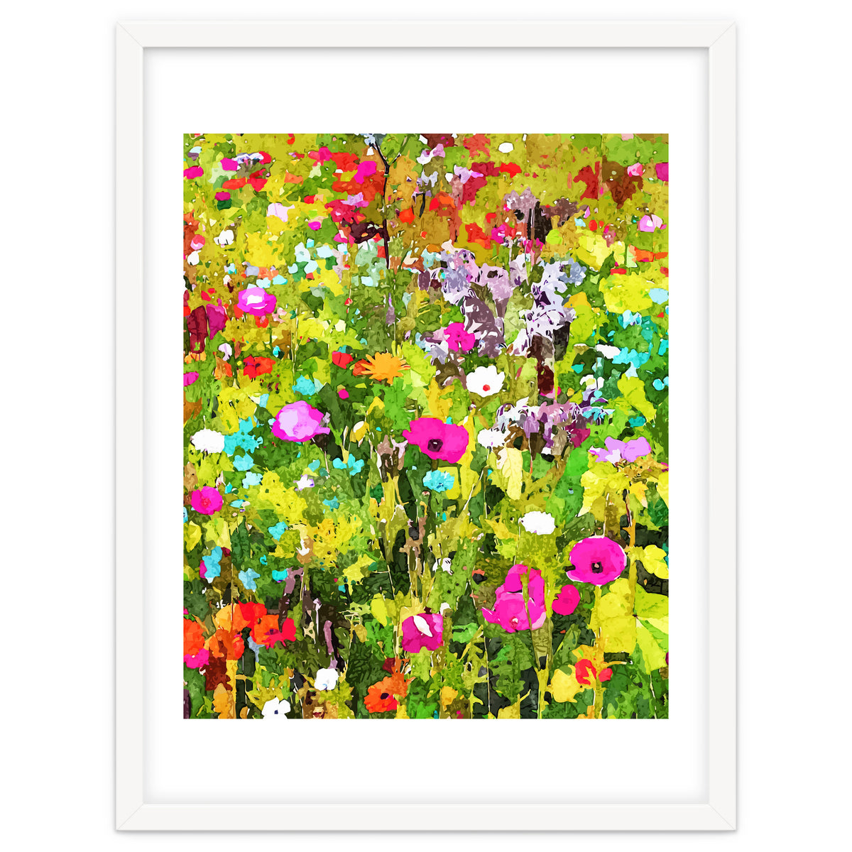 Meadow Flowers, Botanical Nature Landscape Painting