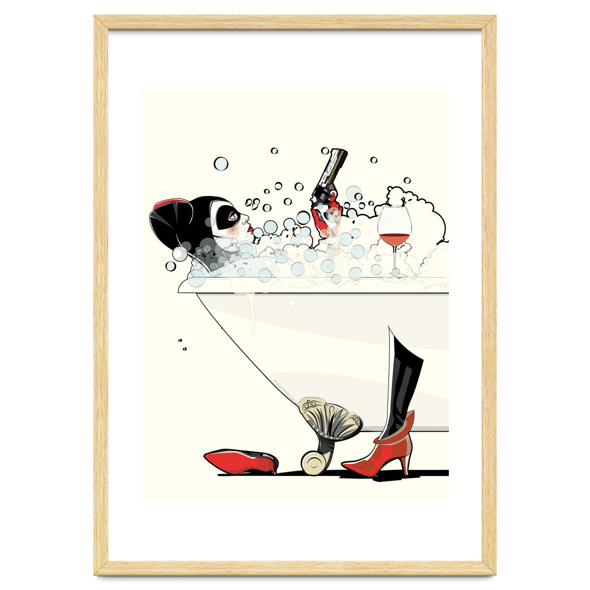 Harley Quinn in the Bath, funny Bathroom Humour