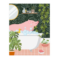 Pig Taking a Bubble Bath (Print Only)