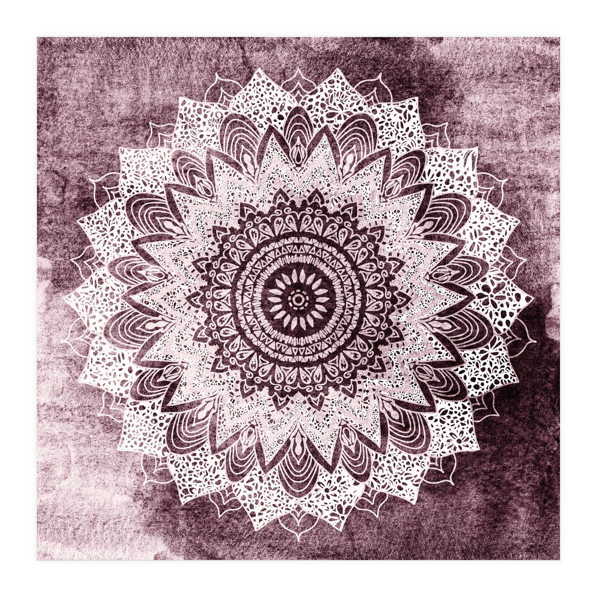 Bohochic Mandala In Burgundi (Print Only)