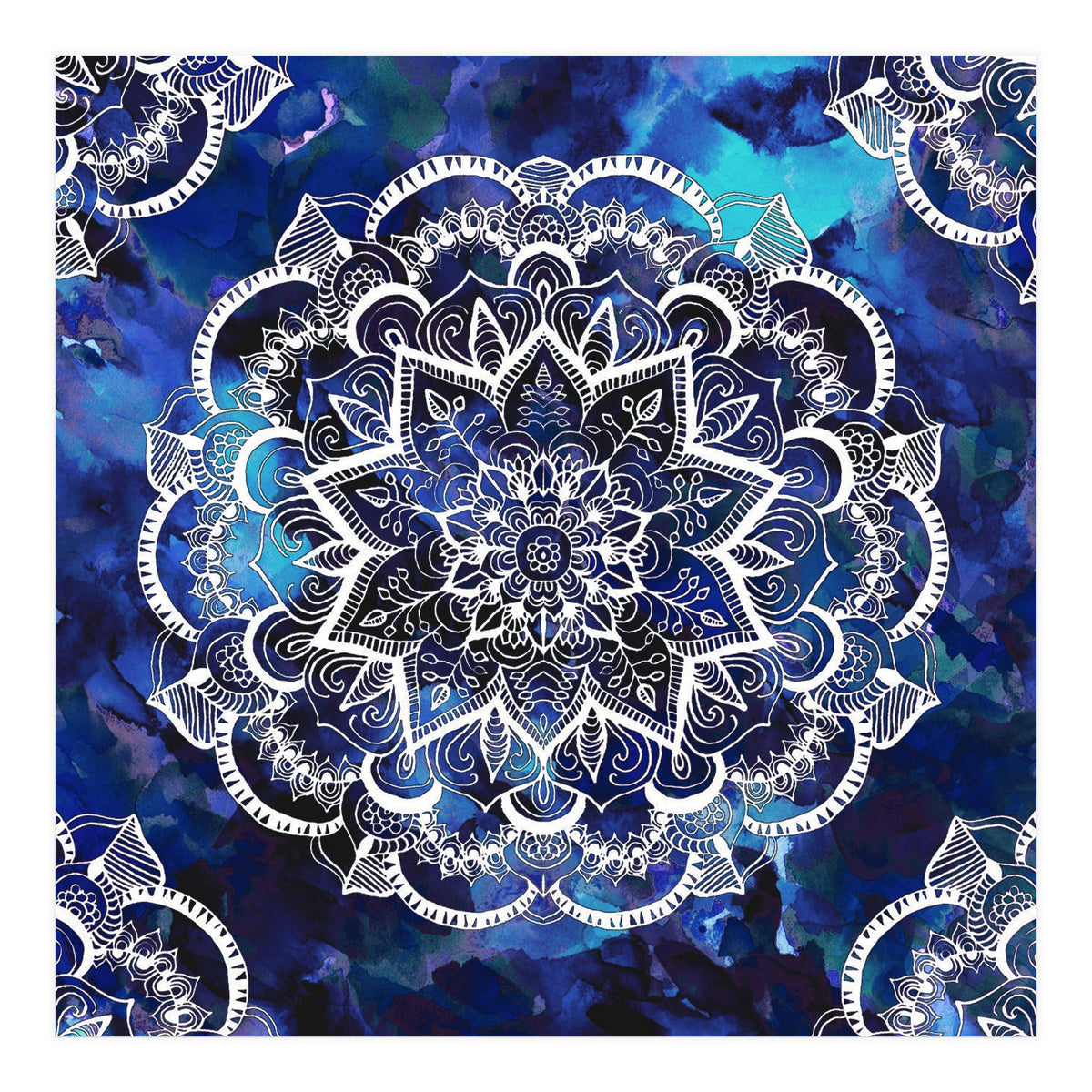 Queen Starring of Mandalas Navy (Print Only)