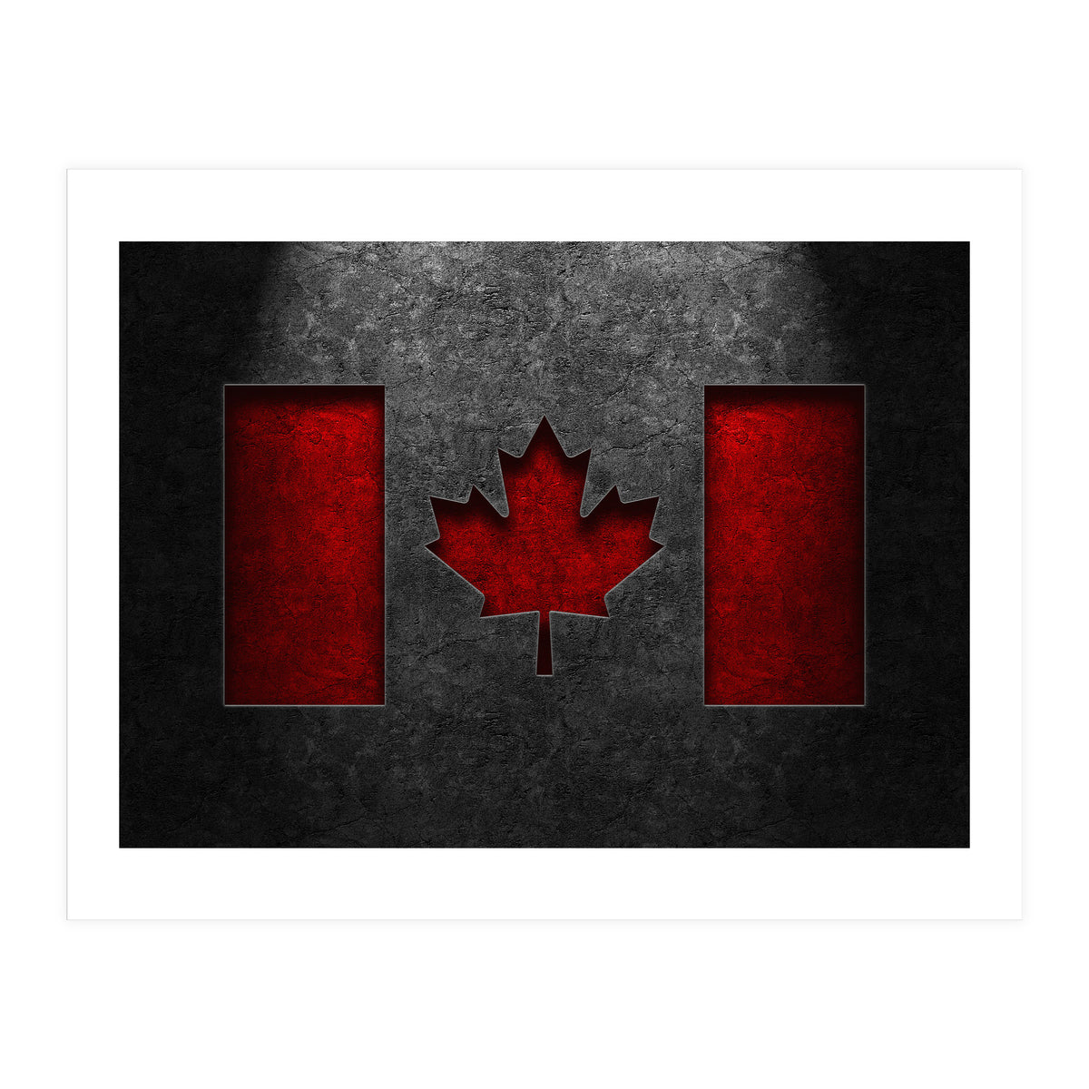 Canadian Flag Stone Texture (Print Only)