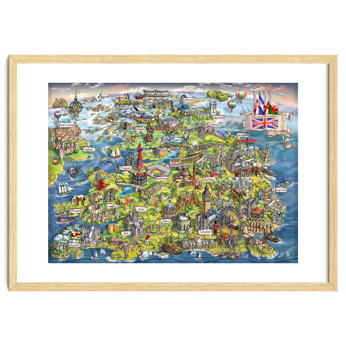 Illustrated Map Of The United Kingdom