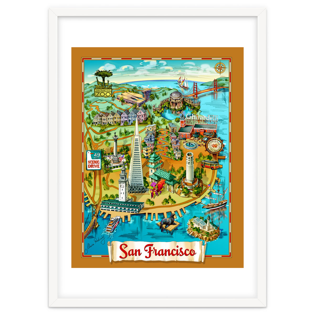 San Francisco Map Illustration
