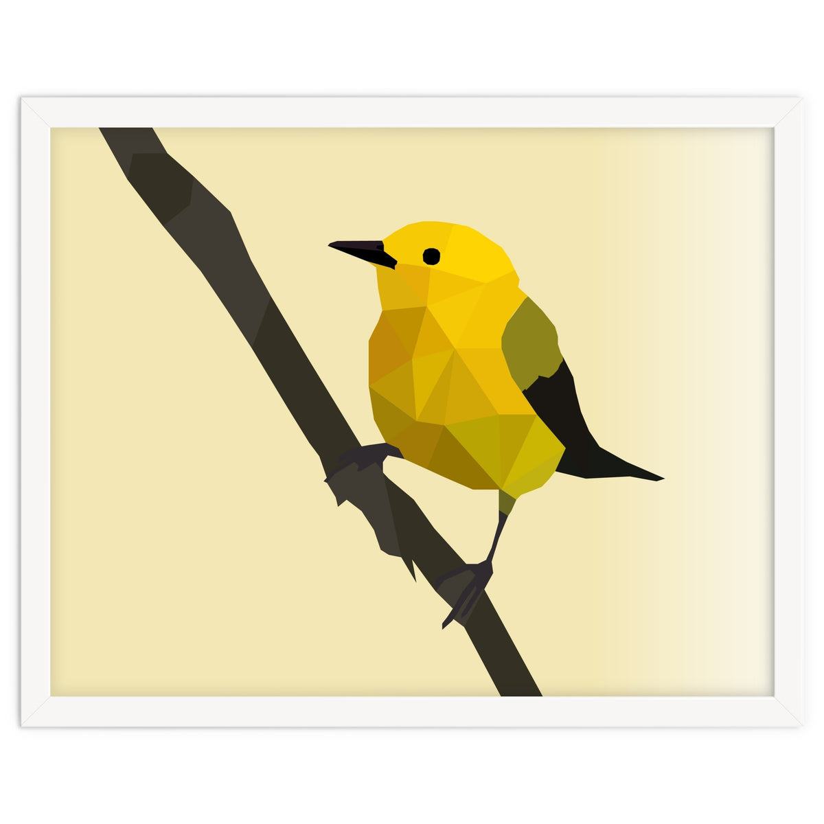 Prothonotary Warbler Low Poly Art