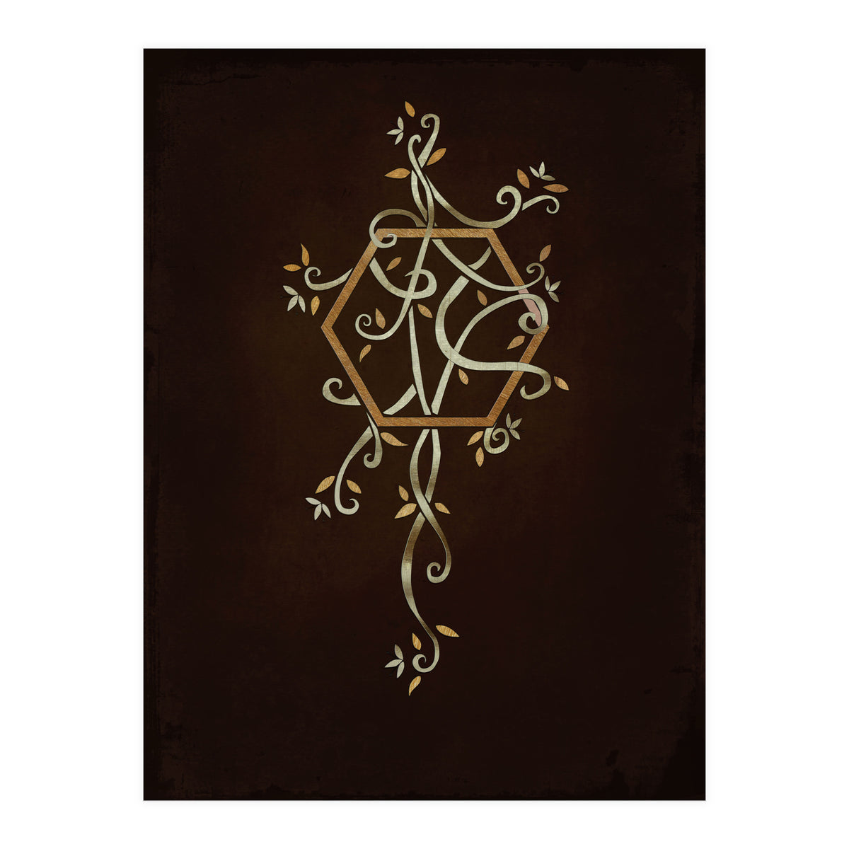 Flowering golden hexagon (Print Only)