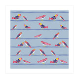 Colorful birds on a wire pattern (Print Only) thumbnail