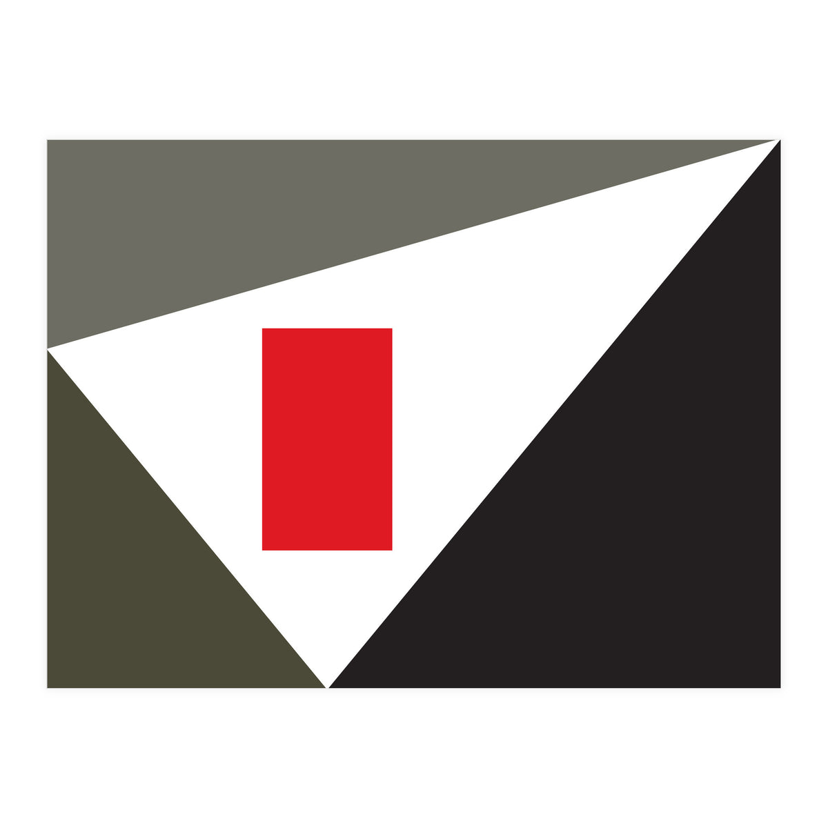 Geometric Shapes No. 86 - grey & red (Print Only)