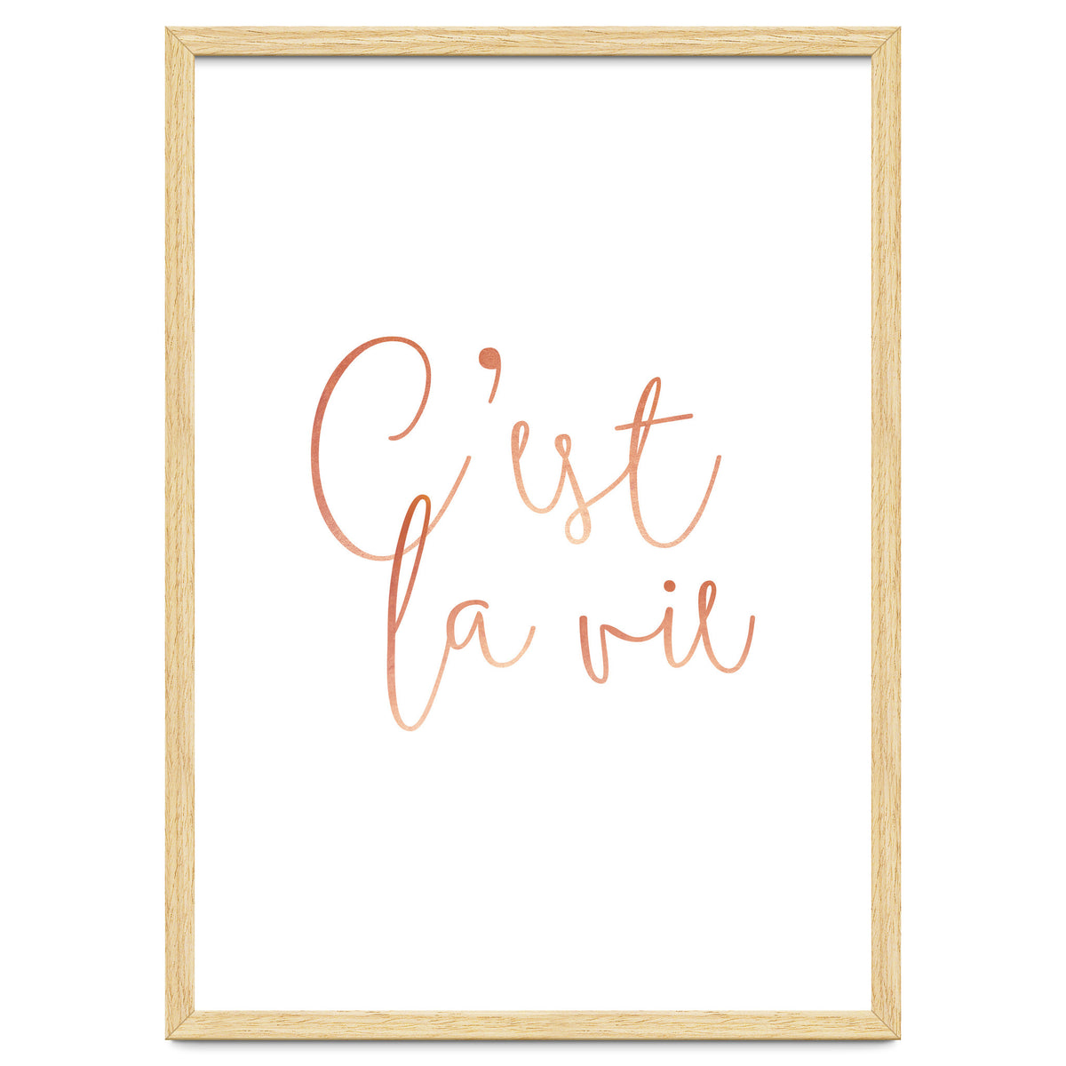 C'est la vie Rose Gold | Motivational Typography Quote Positivity | Handwritten Good Vibes Celebrate