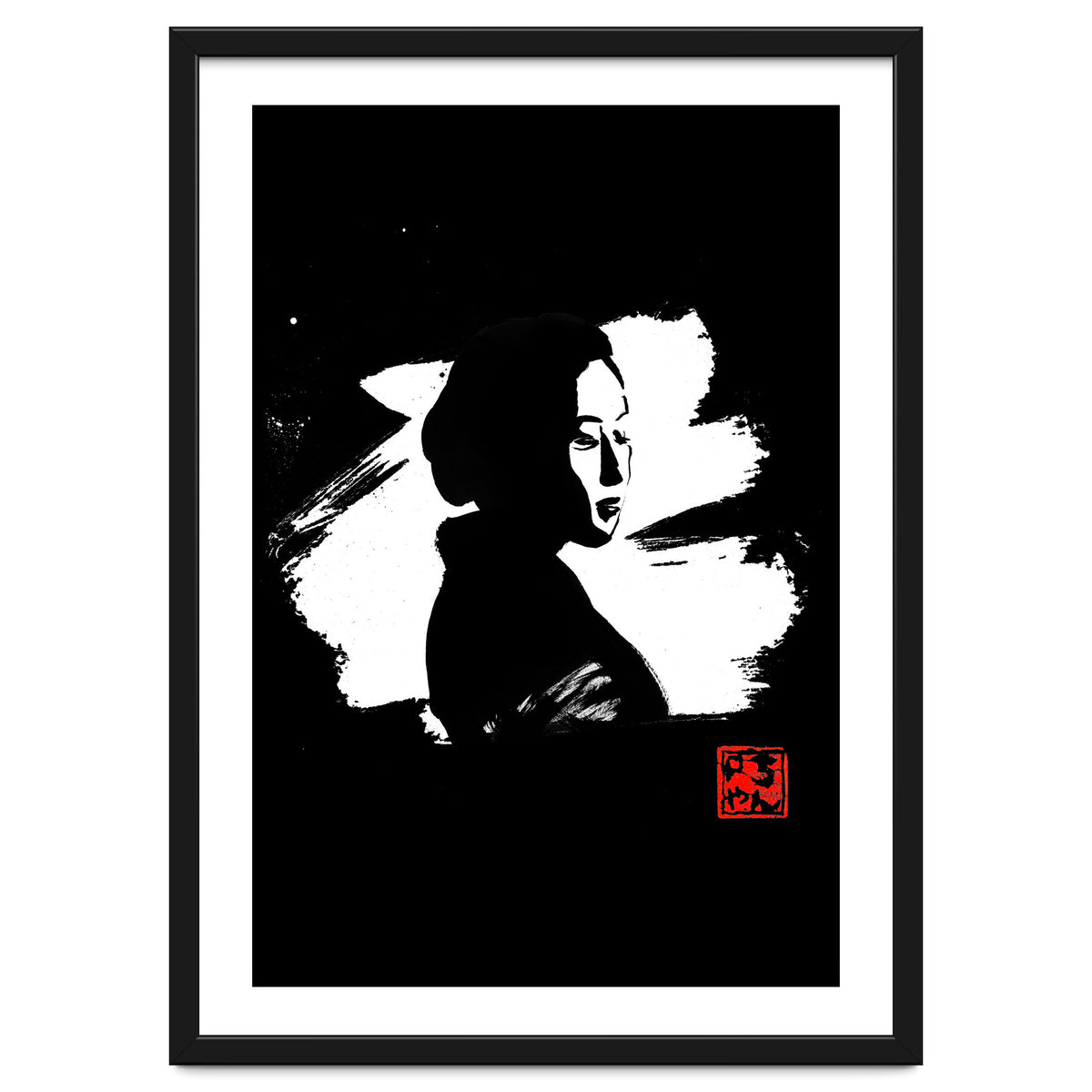 Black gesiha in white