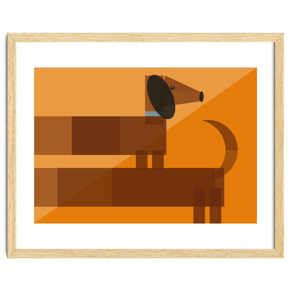 Mid Century Geometric Sausage Dog Dachshund