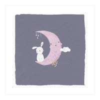Baby Bunny And Moon (Print Only)