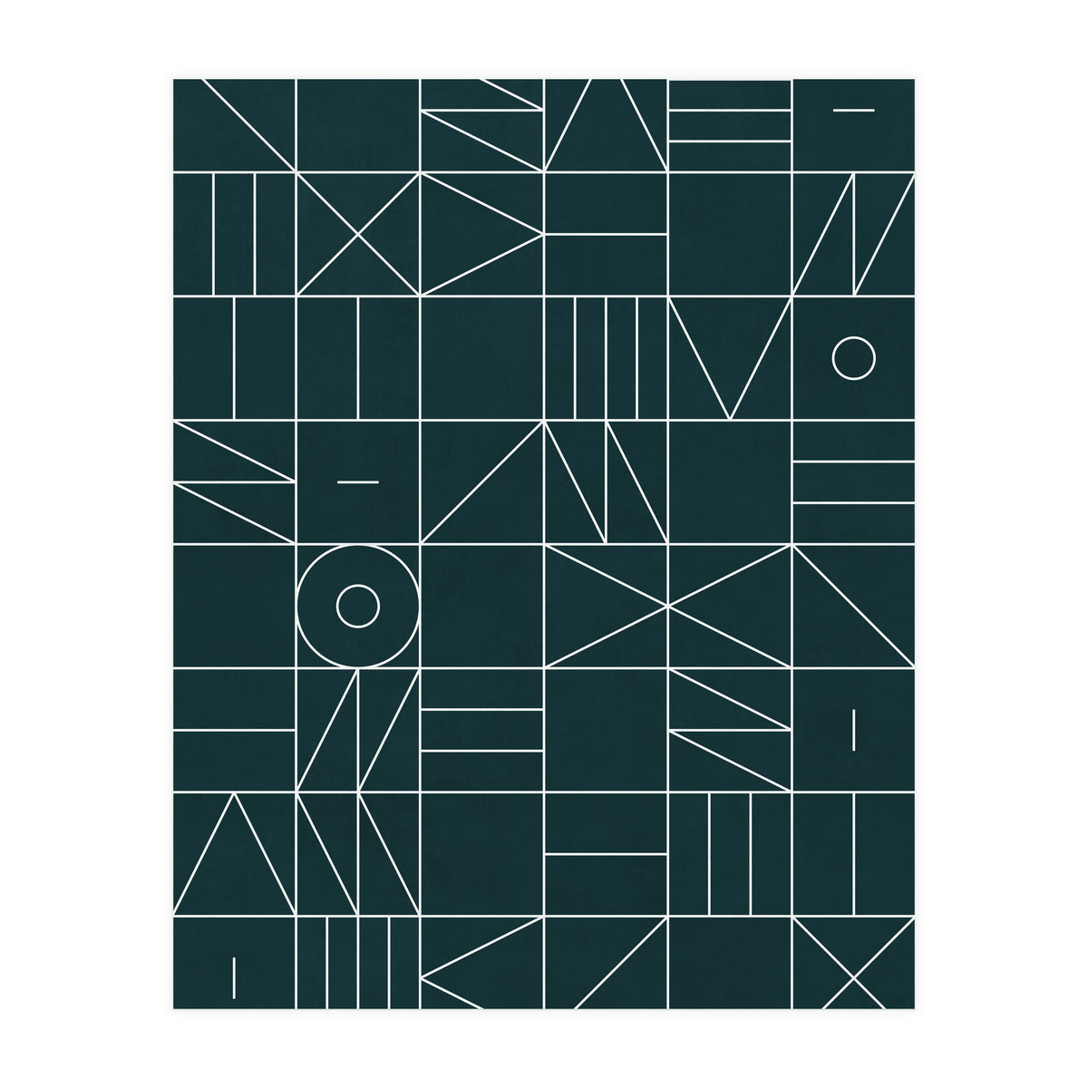 My Favorite Geometric Patterns No.8 - Green Tinted Navy Blue (Print Only)