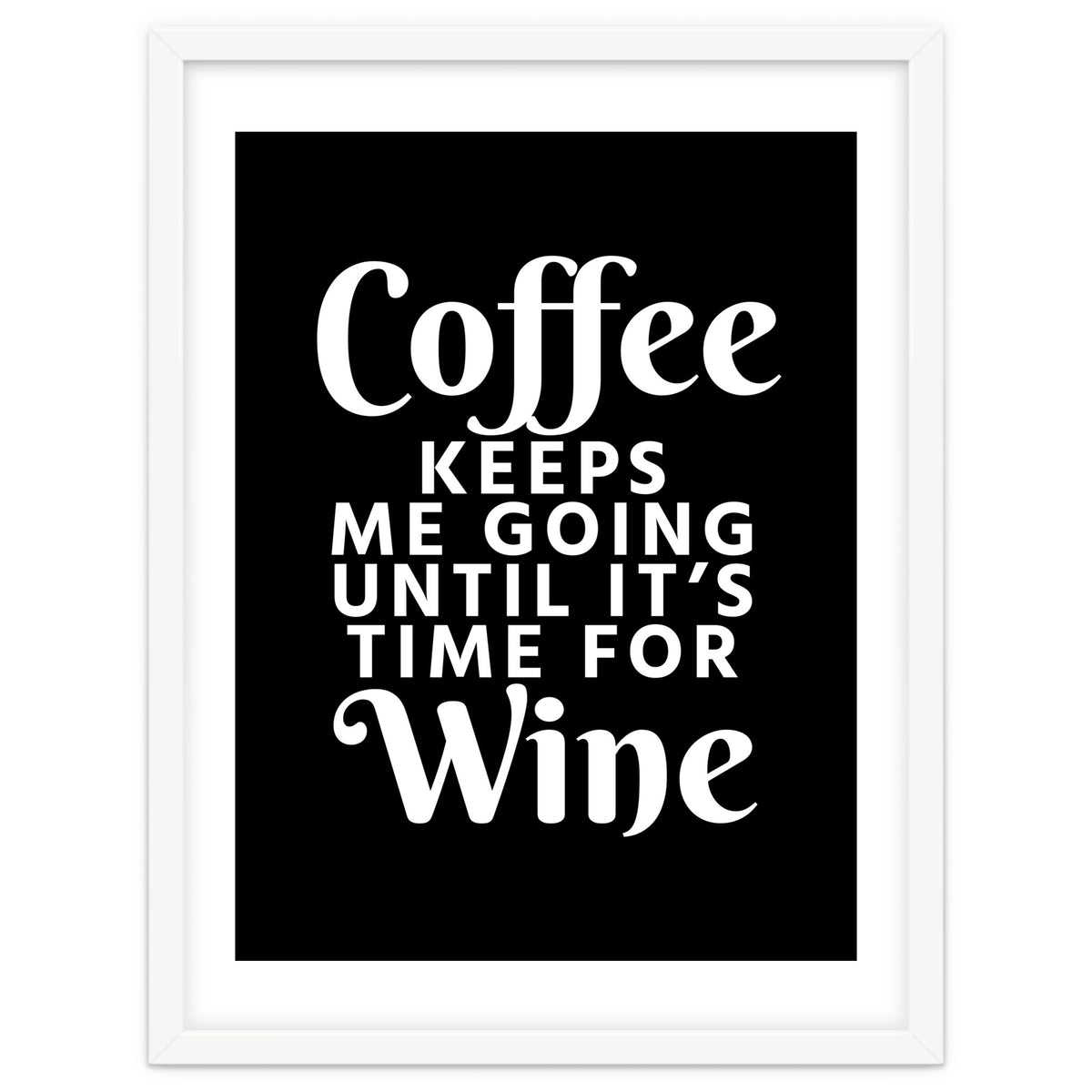 Coffee Keeps Me Going Until It's Time For Wine Black