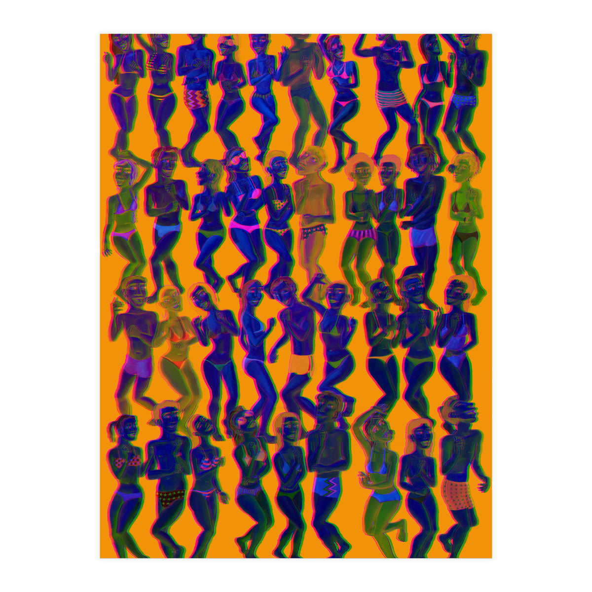 Bailando En La Playa 3d 3 (Print Only)