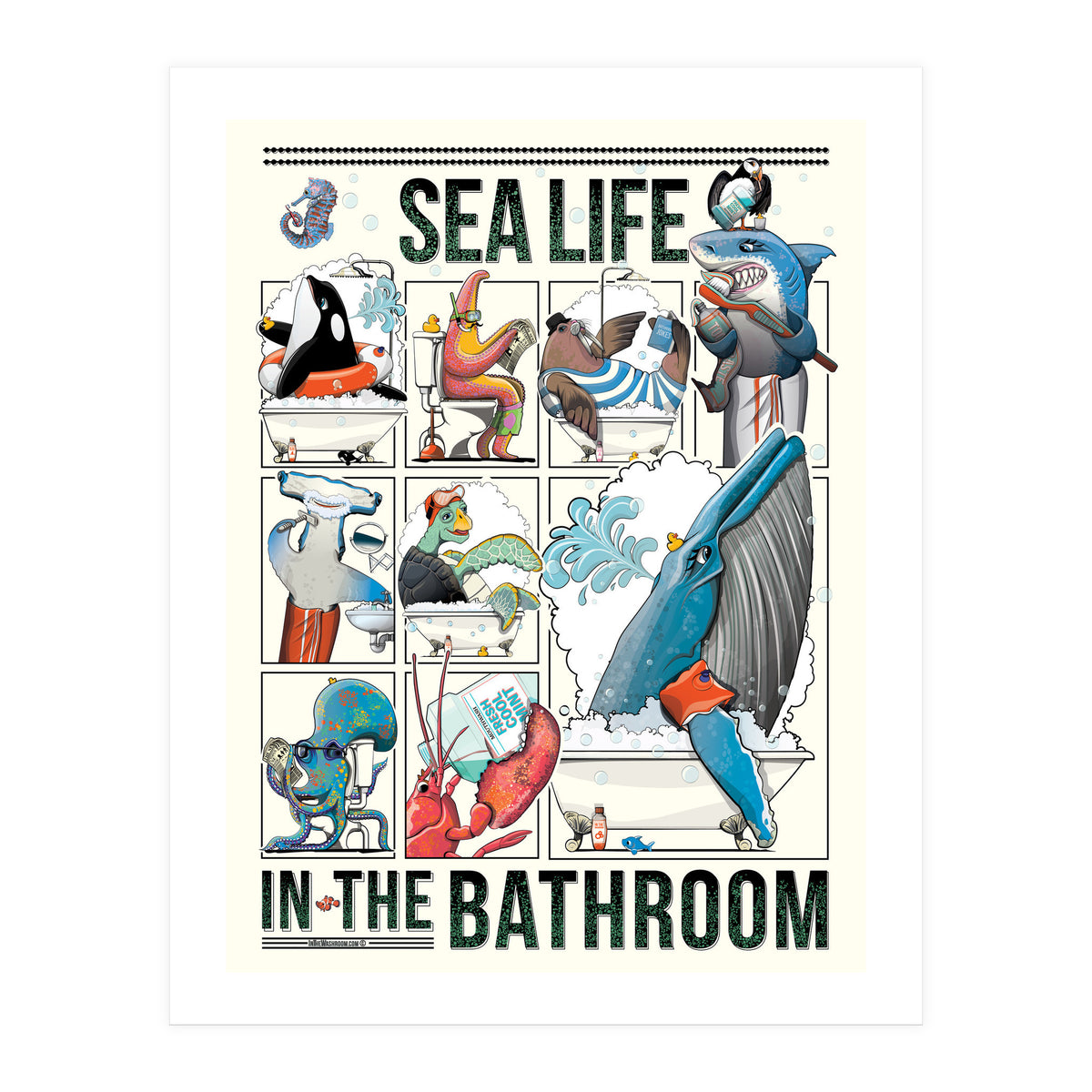 Sea Life in the Bathroom (Print Only)