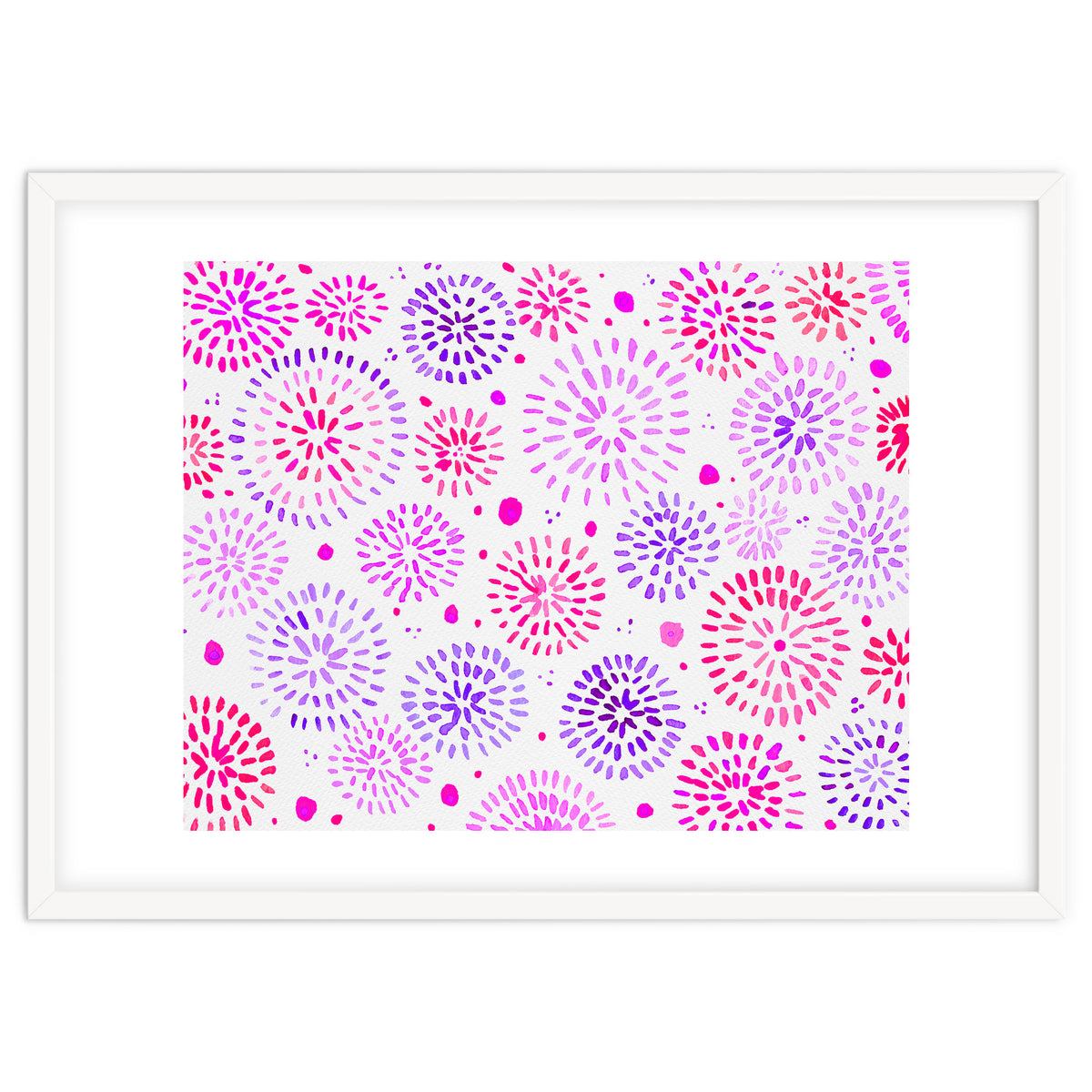 Abstract fireworks pattern in magenta and purple