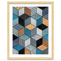 Colorful Concrete Cubes 2 - Blue, Grey, Brown