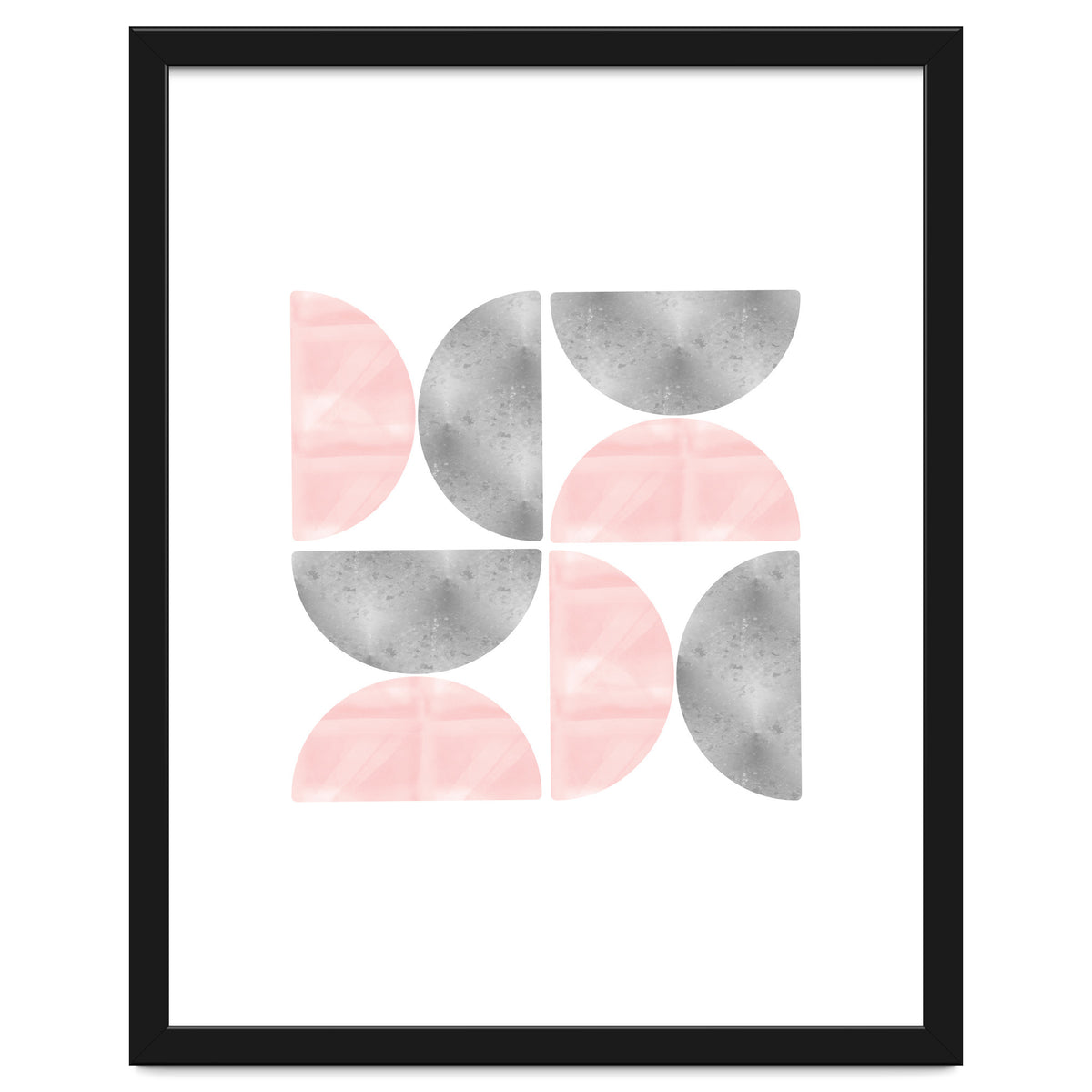 Half Moon Blush And Grey Abstract