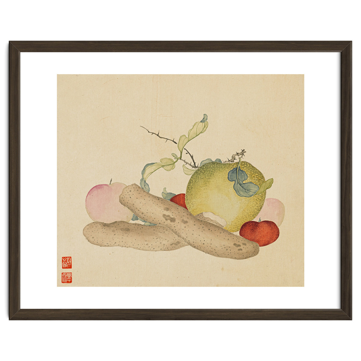 Wang Chengyu~flowers And Vegetables, Vegetables, Fruits, Yam, Apple, Pear