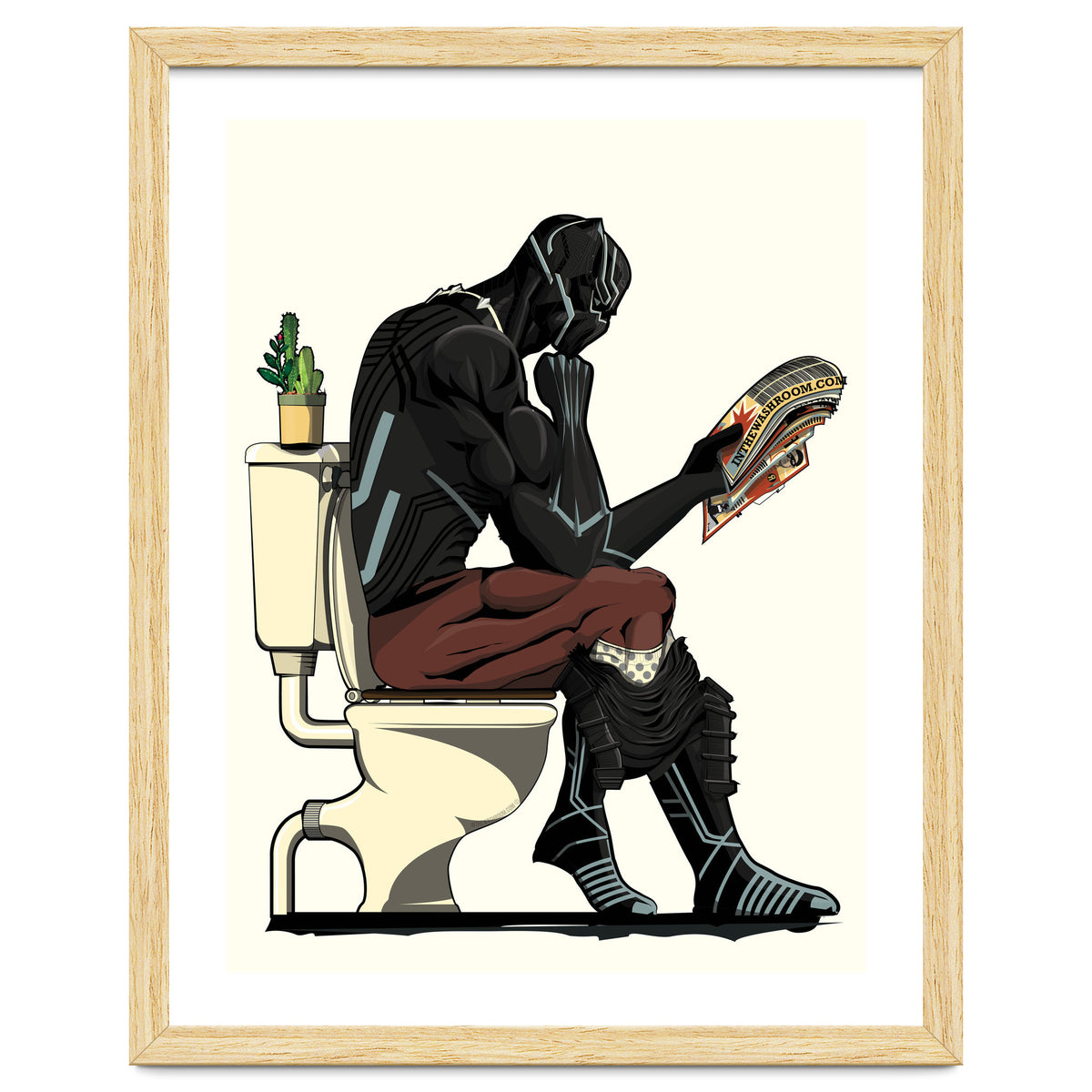 Black Panther on the Toilet, funny bathroom humour
