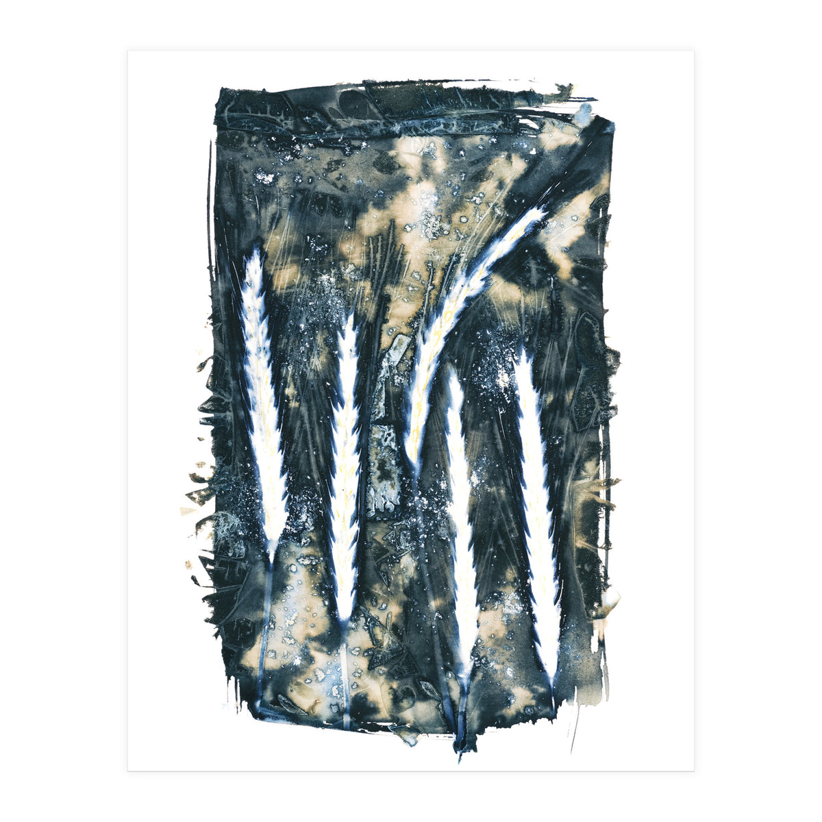 Indigo Blue Botanical Leaves No. 14 (Print Only)