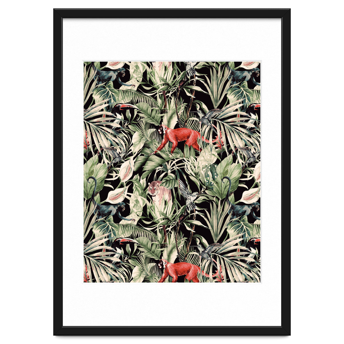 Animals In The Dark Of The Jungle