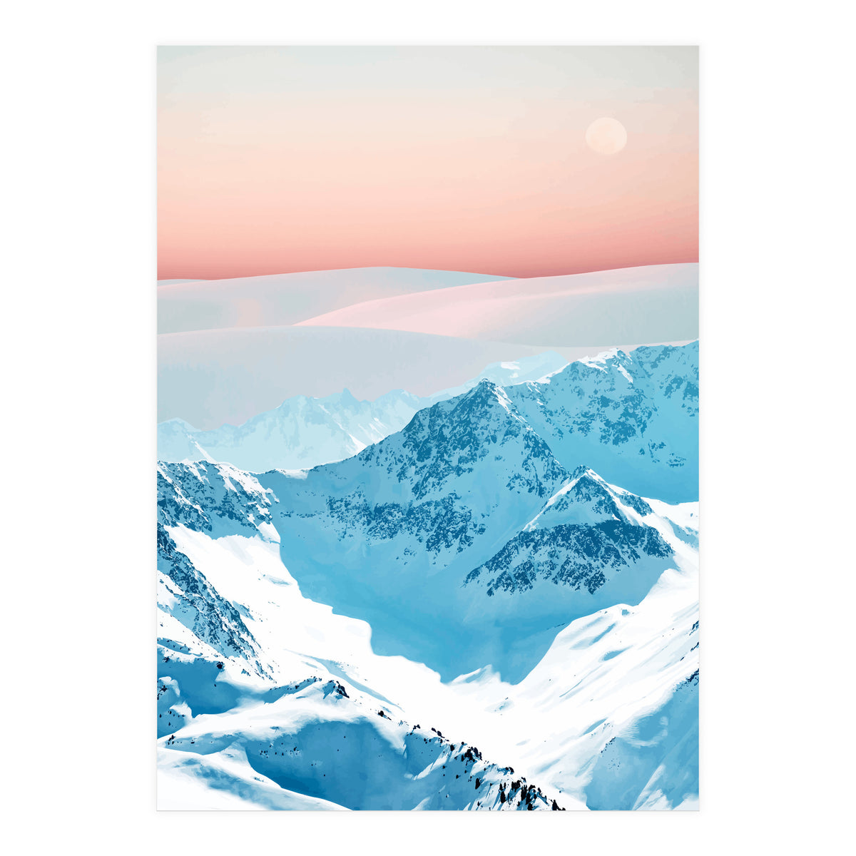 Snow & Blush Horizon (Print Only)