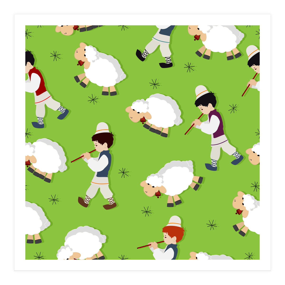 Shepherd And Flock (Print Only)