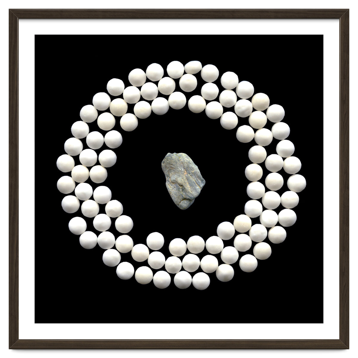 White pearls and stone