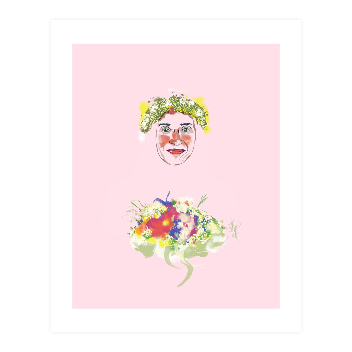 Girl In Wreath 2 (Print Only)
