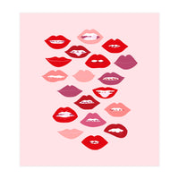 Lips Red with Pink Background (Print Only)