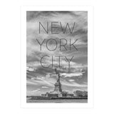 NYC Statue of Liberty | Text & Skyline (Print Only) thumbnail