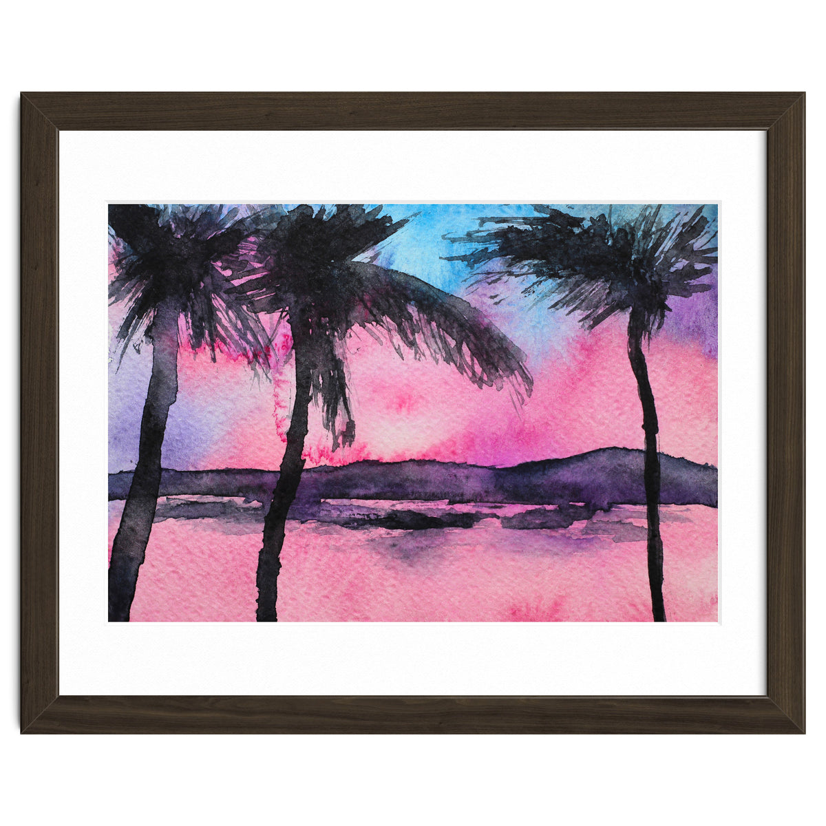 Tropical sunset || watercolor