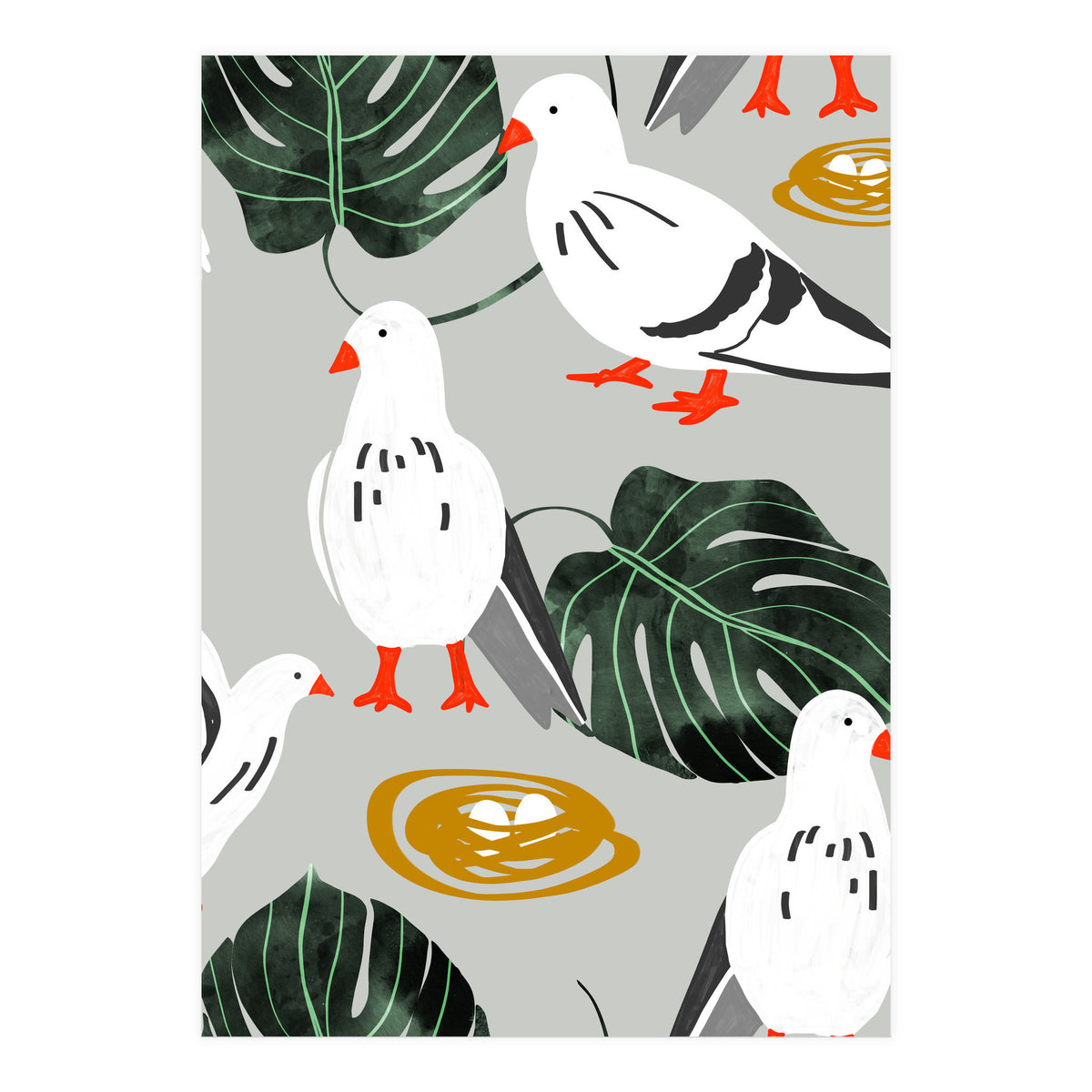 White Pigeons (Print Only)