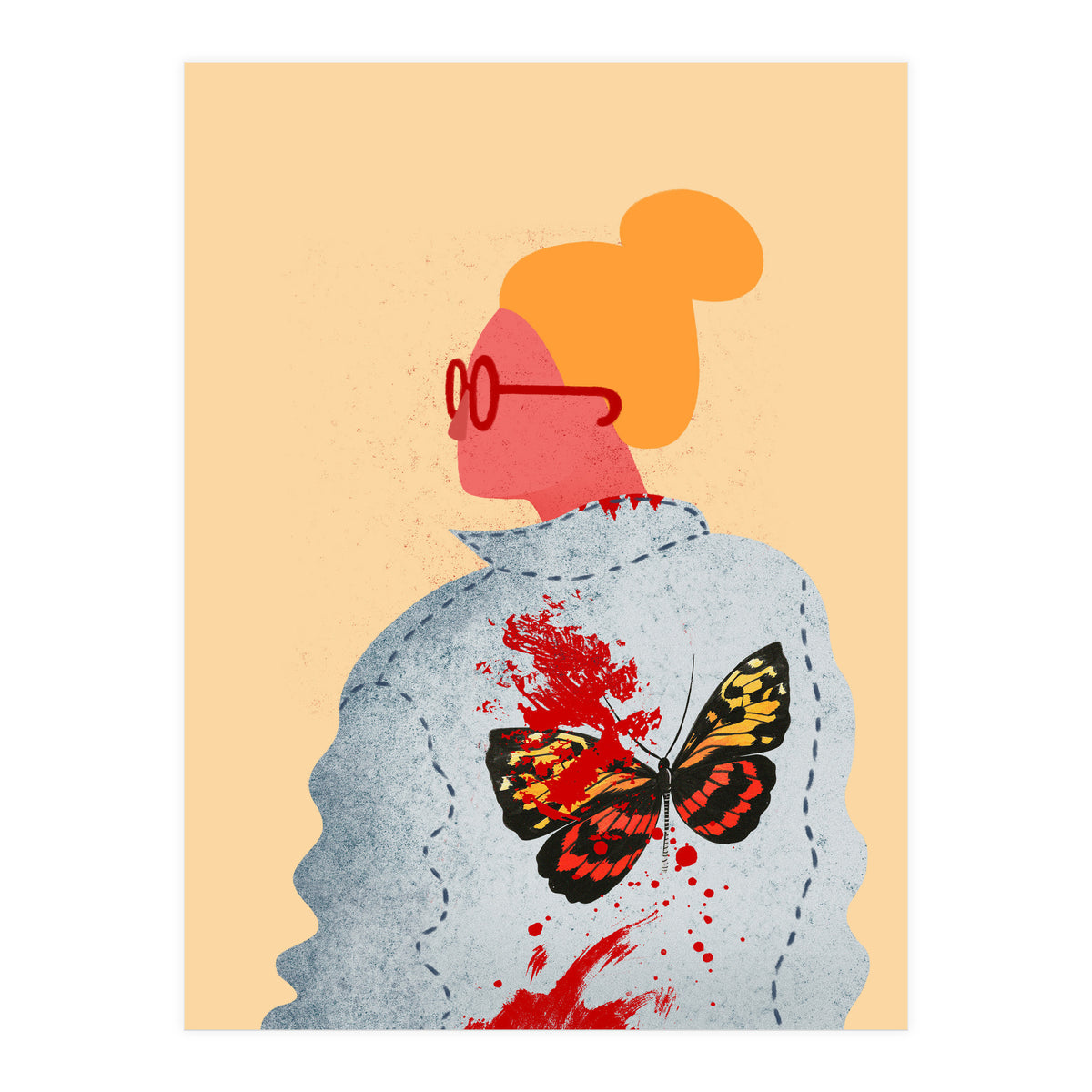 Lady in red glasses (Print Only)